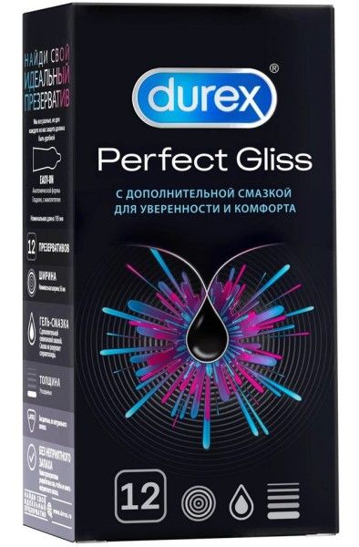 Изображение товара Презерватив Дюрекс Perfect Gliss 12шт Презерватив Дюрекс Perfect Gliss 12шт фотография