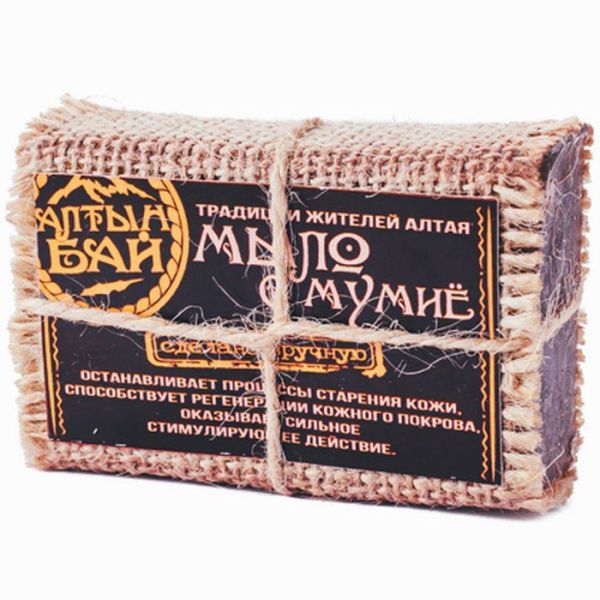 Изображение товара Мыло Алтынбай натуральное с мумие 80г Мыло Алтынбай натуральное с мумие 80г фотография