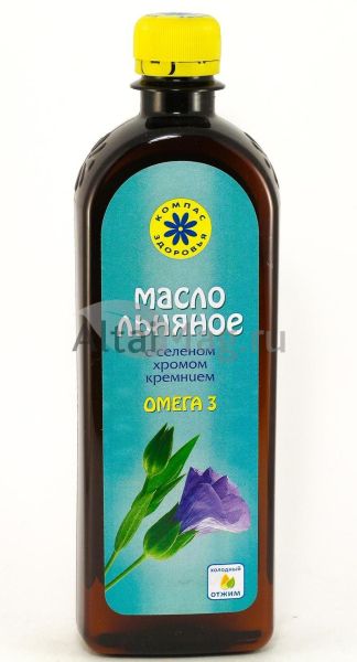 Изображение товара Масло льняное компас здоровья с селеном, хромом, кремнием 500мл Масло льняное компас здоровья с селеном, хромом, кремнием 500мл фотография